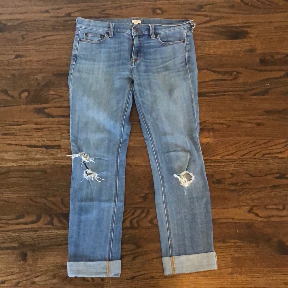 JCREW Women’s Straight And Narrow Denim Jeans Distressed Size 29 X 32